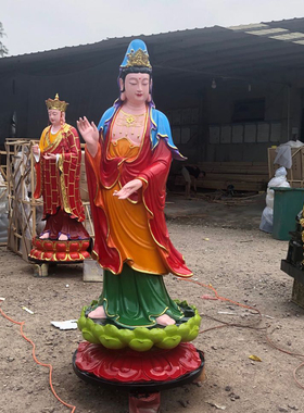 厂家直销树脂玻璃钢观音寺庙摆件