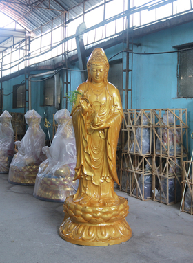 厂家直销玻璃钢观音佛像寺庙摆件