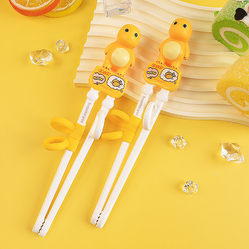 奶龙儿童筷子2-3-4-5岁宝宝练习学习训练筷6-7-8岁女孩男孩餐具 - 图0
