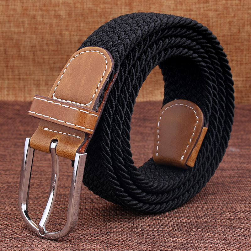 belt men women couple belts Canvas belt Stretch woven canvas-图1