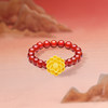 Saturday blessing 5d hard gold agate ring for women priced lotus gold ring tail ring official holiday gift for girlfriend