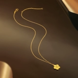 Золотое матовое ожерелье, подвеска, подарок на день рождения