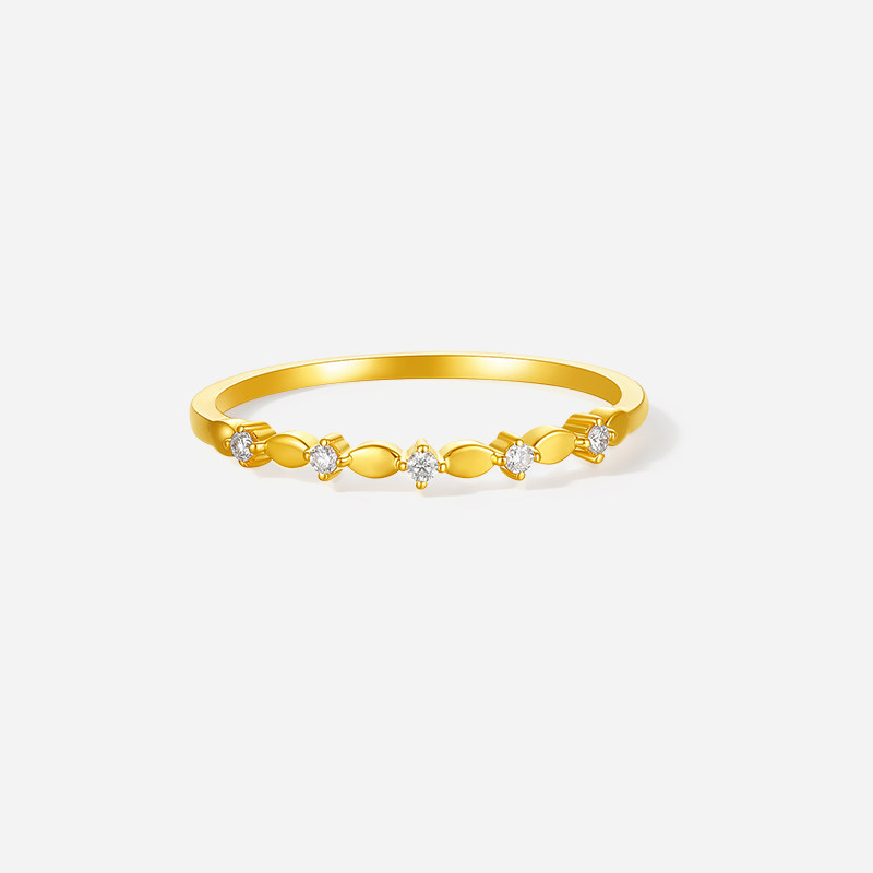 Saturday blessing gold inlaid diamond ring for women