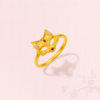 Saturday blessing gold ancient method denominated pure gold auspicious auspicious fox cute face ring women's ring fortune fox series holiday gift