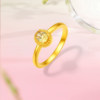 Saturday blessing gold inlaid zircon ring for women