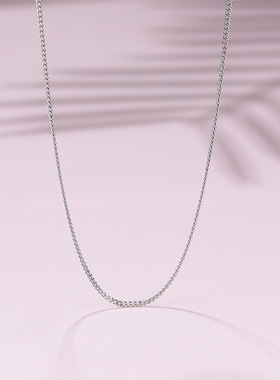 周六福S925银项链子女锁骨蛇骨链素链简约节日礼物送女友