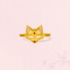 Saturday blessing gold ancient method denominated pure gold auspicious auspicious fox cute face ring women's ring fortune fox series holiday gift
