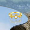Saturday blessing gold pearl ring hydrangea inlaid with love 999 series pure gold new Chinese style hand jewelry for women official