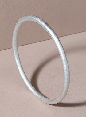 周六福古法手镯女实心S999足银素圈沙面三生三世送女友节日礼物