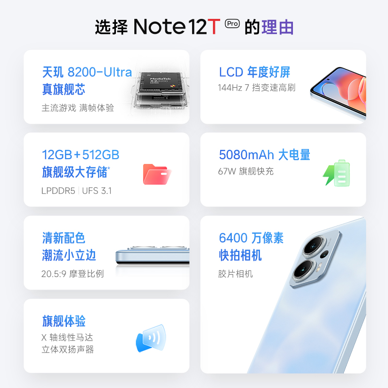 【支持88消费券】Redmi Note 12T Pro手机红米note手机智能小米官方旗舰店官网正品note12tp-图1
