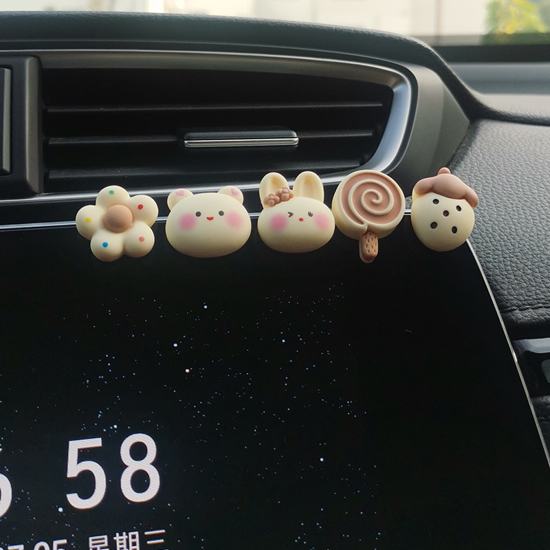 车内饰品摆件车载好物屏幕可爱熊兔电瓶电动车装饰用品大全小配件 - 图0