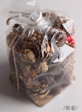 圣诞装饰品铃铛松果干果混合材料手工制作节日氛围布置道具材料