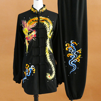 New Pint Phoenix Embroidery Tai Chi Suit Taijiquan Fitness Qigong Service Team Performance Competition Performance Suit Men And Women
