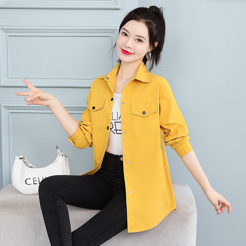 春秋上衣衬衫女秋季新款宽松长袖春夏休闲减龄百搭洋气外套衬衣服 - 图0