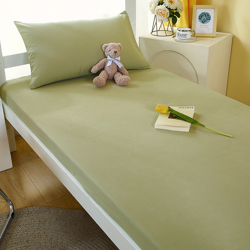 宿舍专用加厚磨毛纯棉床笠90x190学生单人寝室全棉床单床罩床垫套 - 图1