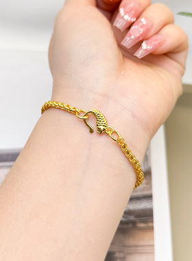 沙金锦鲤扣复古手链不掉色