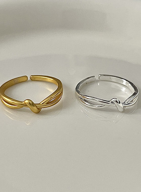 扭结女戒，简约钛钢百搭指环