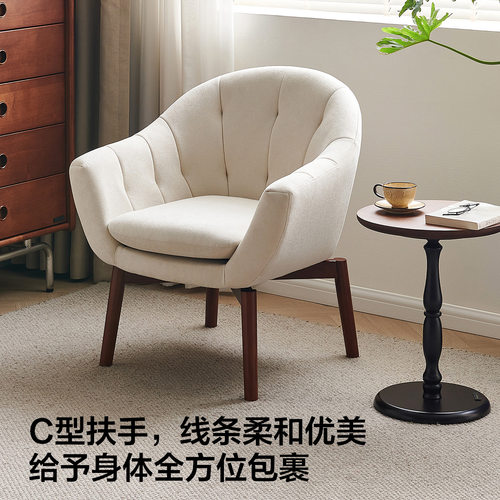 国家补贴全友家居休闲椅阳台户外单人椅简约休闲布艺单人沙发椅KS - 图0