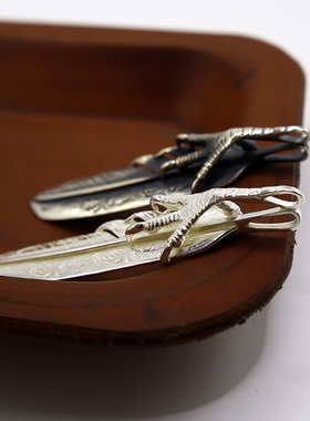 925纯银羽毛男女通用吊坠