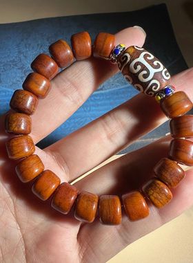 藏式毛牦牛骨手串骨头文玩男款手链牛角手串盘玩男士冷门佛珠菩提