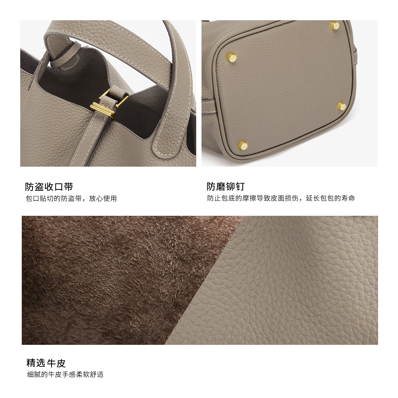 CHARFMX＆KIEZH真皮女包小众菜篮子水桶包2025新款时尚百搭手提包,淘宝优惠券,粉丝福利购,淘宝优惠卷