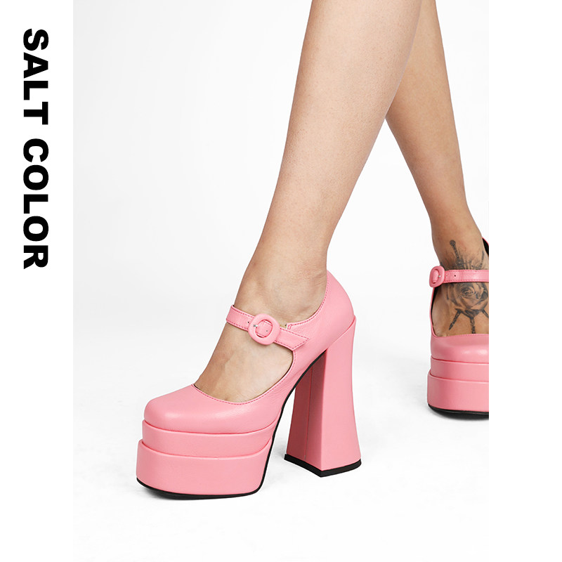 【哈妮克孜单依纯同款】Saltcolor方头粗跟防水台厚底玛丽珍单鞋,淘宝优惠券,粉丝福利购,淘宝优惠卷