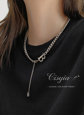 字母不掉色新款冷淡风项链