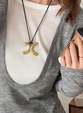 金属香风~ins风双C长款毛衣链