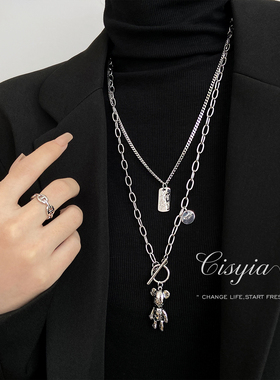 毛衣链女双层叠戴卫衣项链