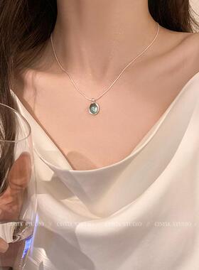 海蓝夏日~精致高级感海蓝宝项链