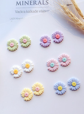 小雏菊花瓣甜美风耳夹春夏新品