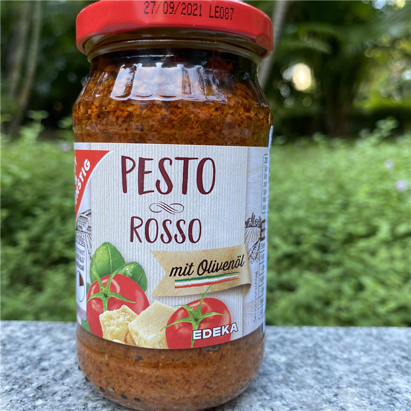 Edeka Pesto Rosso德国埃德卡罗勒橄榄油青酱番茄奶酪红意面粉酱-图3