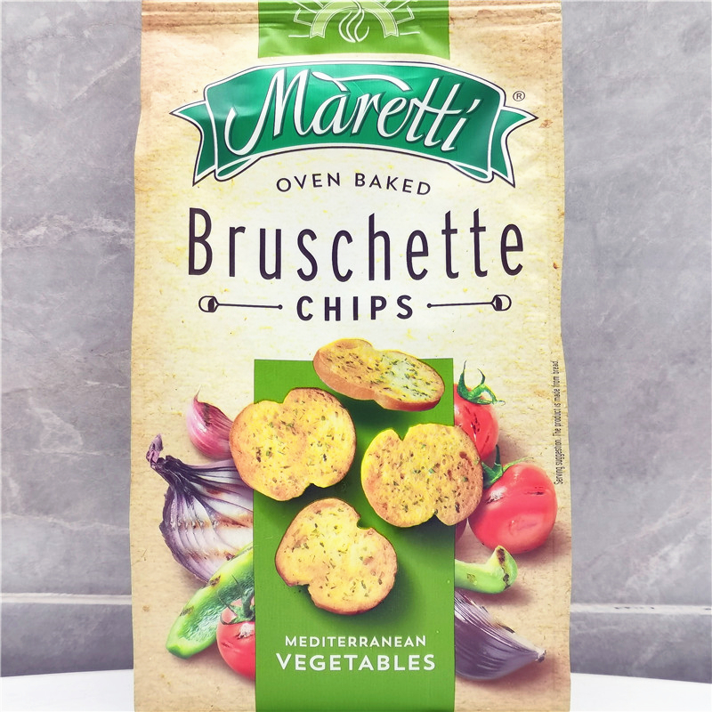 70g Maretti Bruschette Chips玛乐缇地中海披萨蔬菜风味烤面包干 - 图1