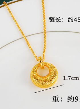 复古小金坨吊坠项链高级感轻奢合金项链女气质小众锁骨链送女友礼