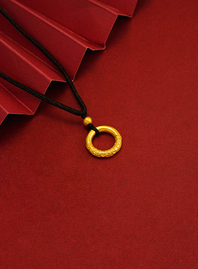 相思豆平安扣项链女轻奢感乾坤圈吊坠闺蜜新中式编织绳颈链潮