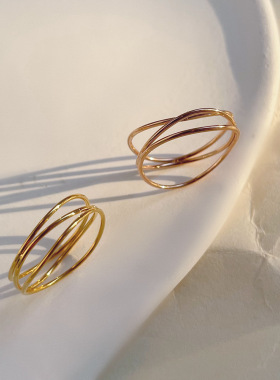 轻奢法国手工制作钛钢镀金戒指