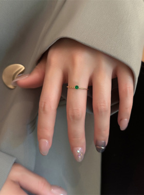 很细很闪批花麻花线戒指