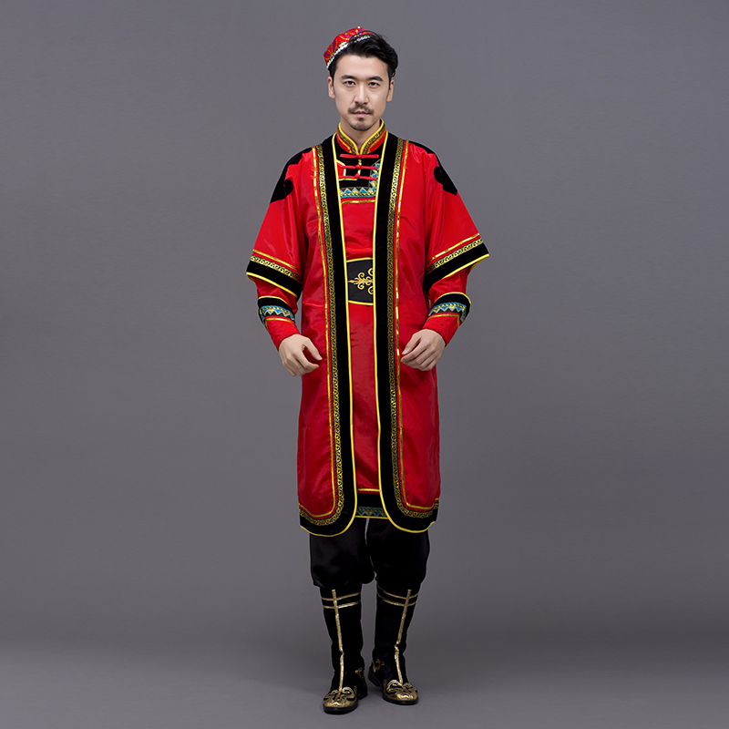 薇茨旗舰店新疆维吾尔族服装男成人哈萨克舞蹈演出服少数民族蒙古族民族服装1
