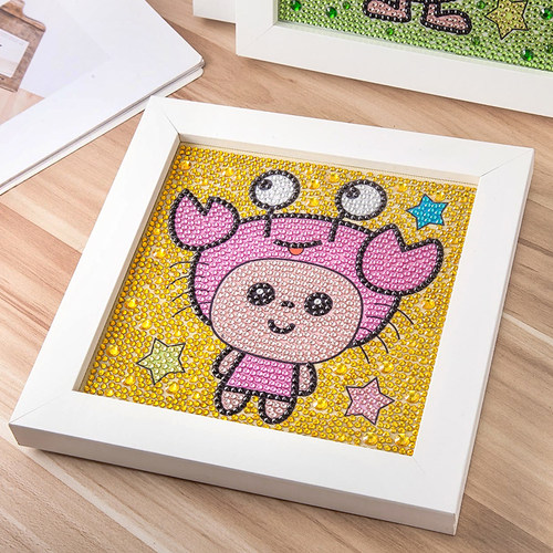 儿童钻石贴画带框手工diy制作材料包女孩玩具粘贴画水晶创意礼物 - 图2