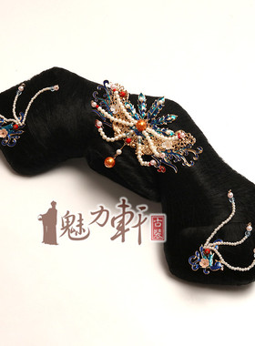 古风延禧攻略清宫点翠宝蓝发饰
