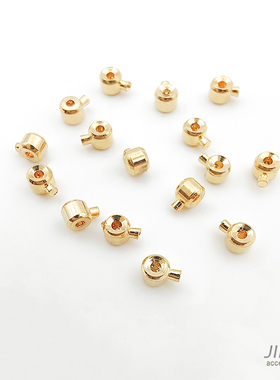 14k18k包真金圆形定位珠diy