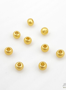 18k越南沙金磨砂光面隔珠diy