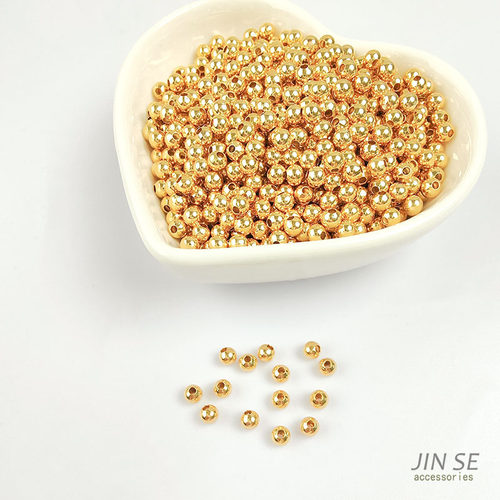 铜镀真金保色散珠圆珠金珠隔珠DIY手链项链串珠饰品材料配件 - 图2