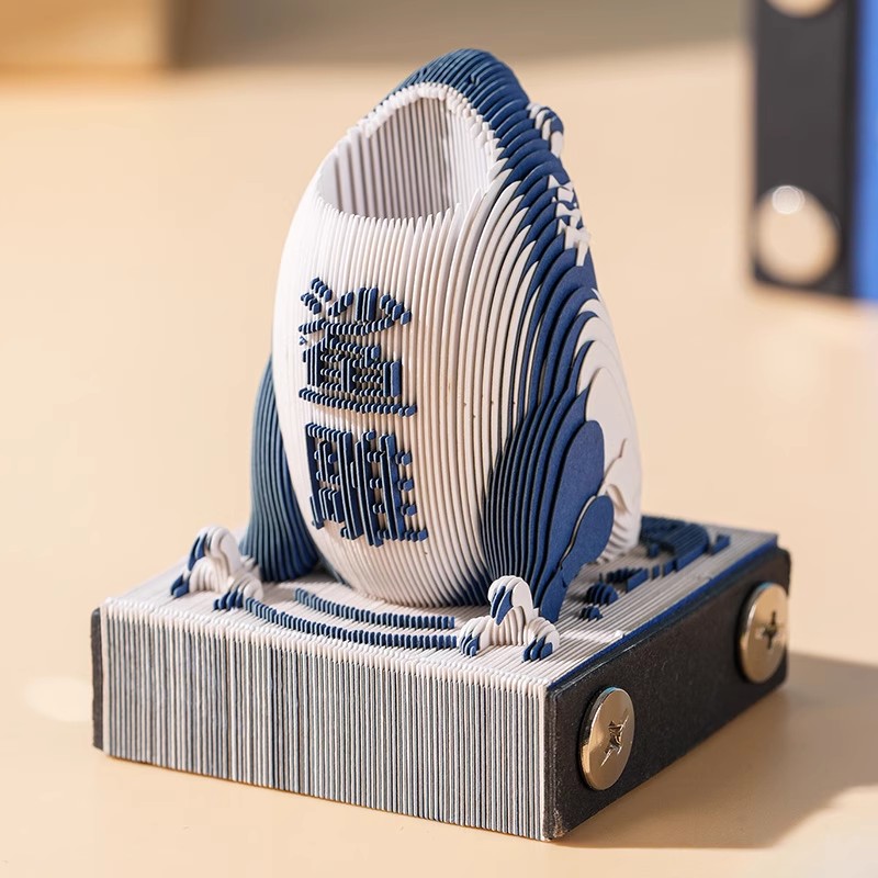 2026年mini款3D立体纸雕便签纸小摆件中国风科幻模型手撕新年礼物 - 图1