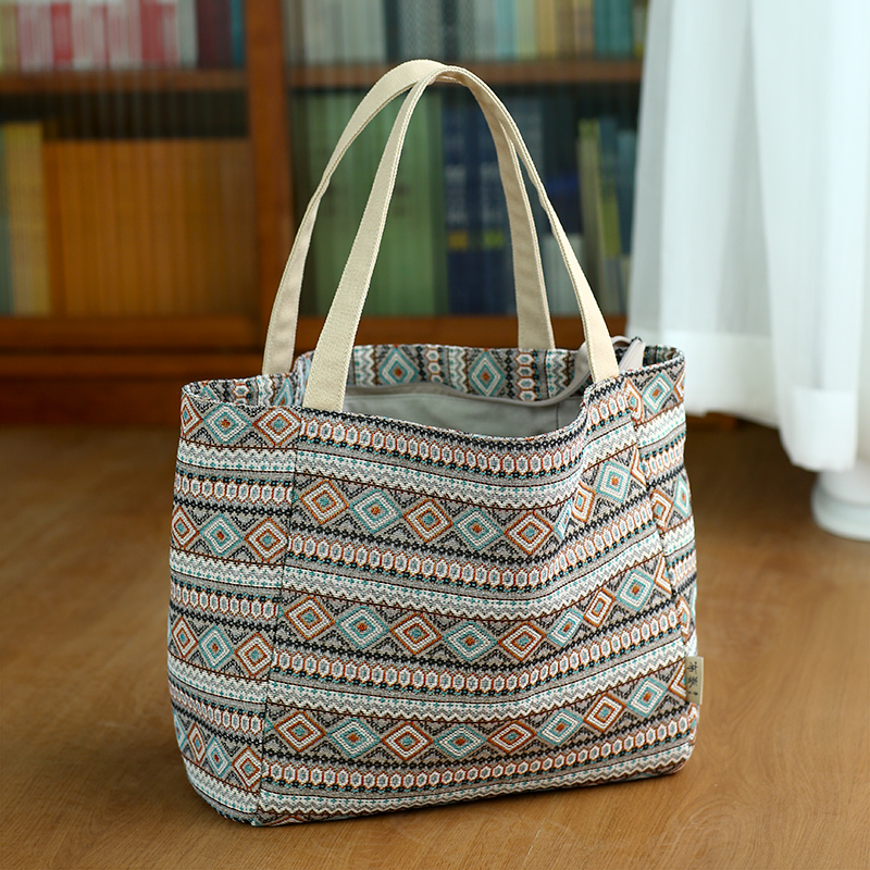 布奏提花包包女托特包大容量春夏手提帆布包女2023新款通勤上班族 - 图0