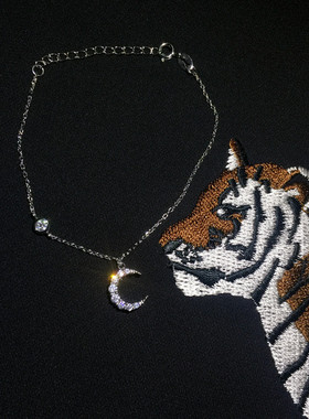 少女心百搭纯银月亮日系手链