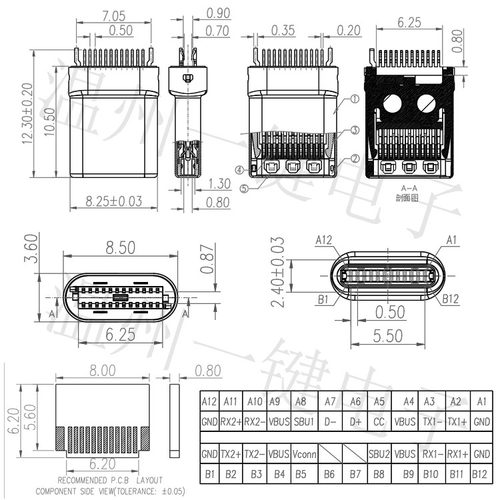 USB 3.1 TYPE-C 24P拉伸公头夹板测试公座高速快充5A DIY连接器 - 图2