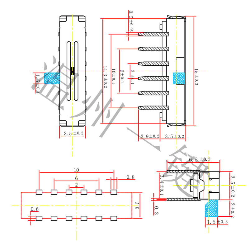 MSK-42D01迷你小拨动12脚2档卧式插件滑动开关带卡槽贴膜电源开关,淘宝优惠券,粉丝福利购,淘宝优惠卷