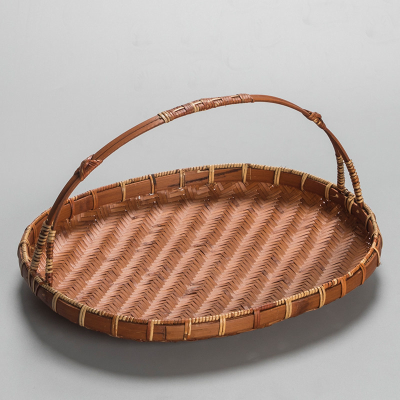 竹编吊篮茶道收纳篮子手工竹提篮水果盘茶点心篮干果篮带架子仿古,淘宝优惠券,粉丝福利购,淘宝优惠卷