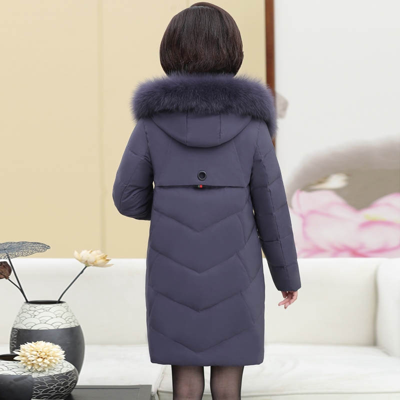 毛领羽加厚绒服 中长款过膝装 热品库 性价比省钱购